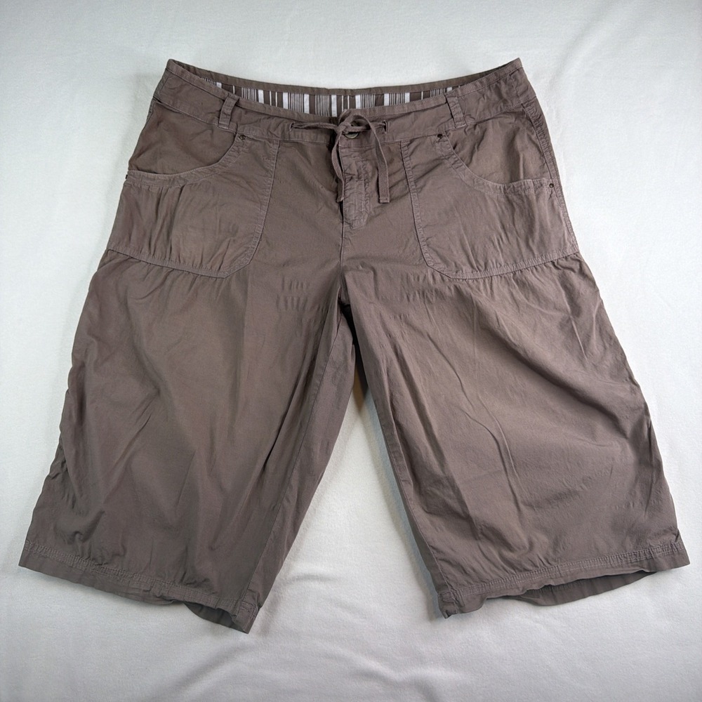 Fresh Produce Bermuda Shorts Women's XXL Brown Stretch Drawstring Casual - Picture 1 of 7